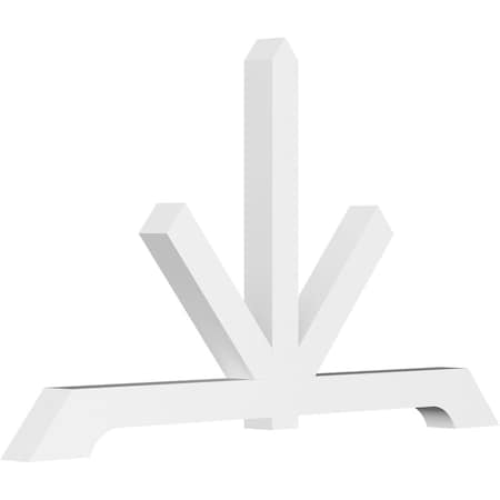 Ekena Millwork Vanguard Architectural Grade PVC Gable Bracket, 108"W x 63"H x 6"D x 6"F, 14/12 Pitch GBP108X63X0606VAN00